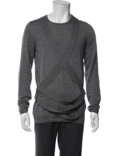 Pre-owned Burberry Prorsum Crew Neck Long Sleeve T-shirt In Grey