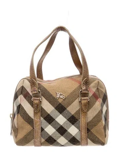 Pre-owned Burberry Prorsum Exploded Check Top Handle Bag