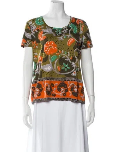 Pre-owned Burberry Prorsum Floral Print Crew Neck T-shirt In Multi