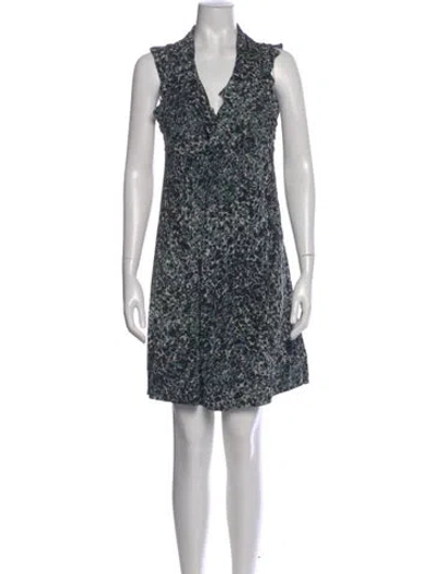 Pre-owned Burberry Prorsum Floral Print Mini Dress In Blue