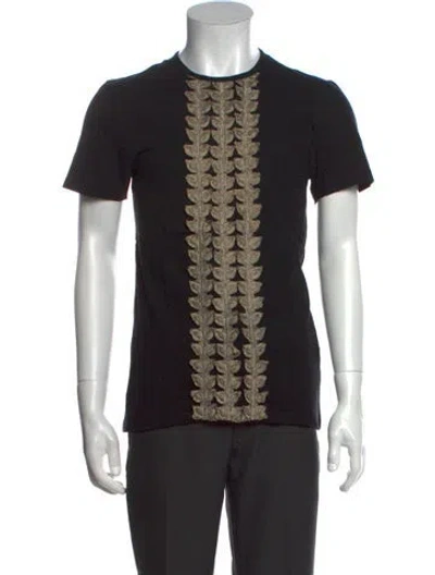 Pre-owned Burberry Prorsum Graphic Print Crew Neck T-shirt In Black