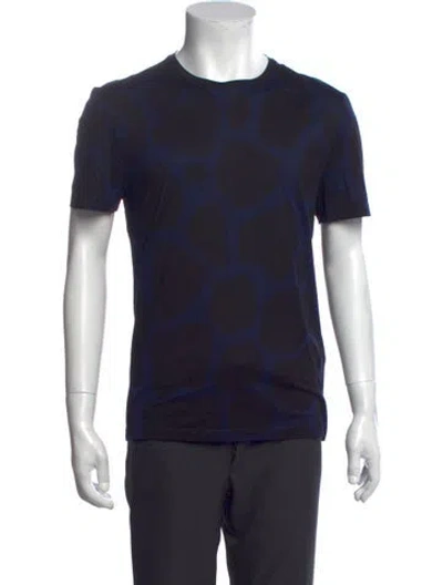 Pre-owned Burberry Prorsum Graphic Print Crew Neck T-shirt In Black/blue