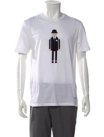 Pre-owned Burberry Prorsum Graphic Print Crew Neck T-shirt In White