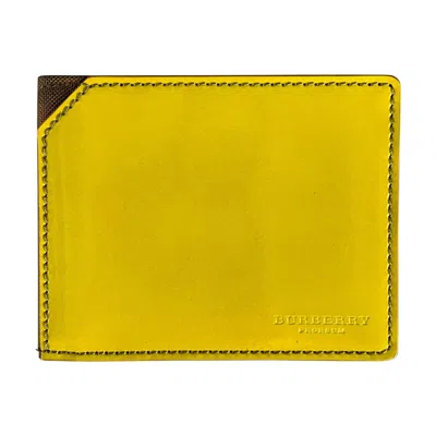 Pre-owned Burberry Prorsum Green Brown Canvas Leather Wallet