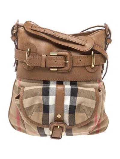 Pre-owned Burberry Prorsum House Check Crossbody Bag In Brown
