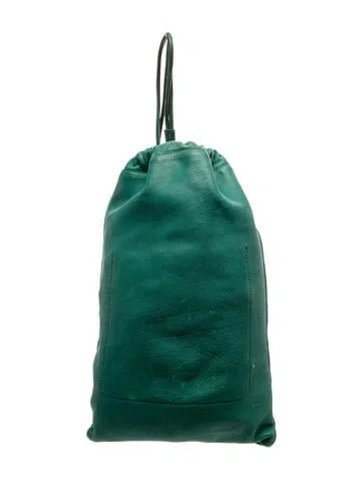 Pre-owned Burberry Prorsum Leather Backpack In Green