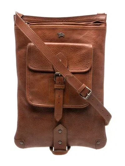 Pre-owned Burberry Prorsum Leather Crossbody Bag Large In Brown