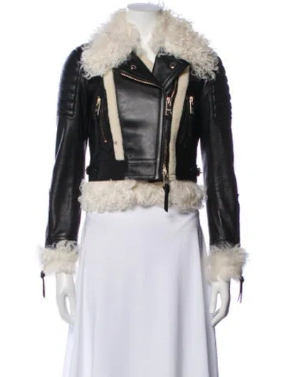Pre-owned Burberry Prorsum Leather Fur Jacket