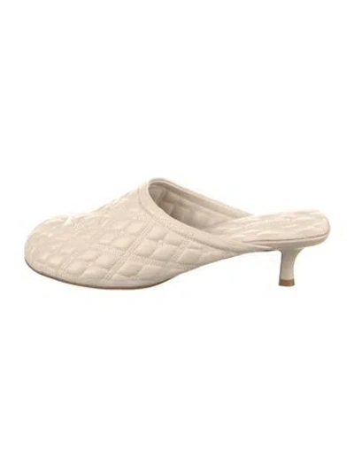 Pre-owned Burberry Prorsum Leather Mules W/ Tags In Neutral
