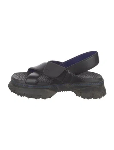 Pre-owned Burberry Prorsum Leather Sandals In Black