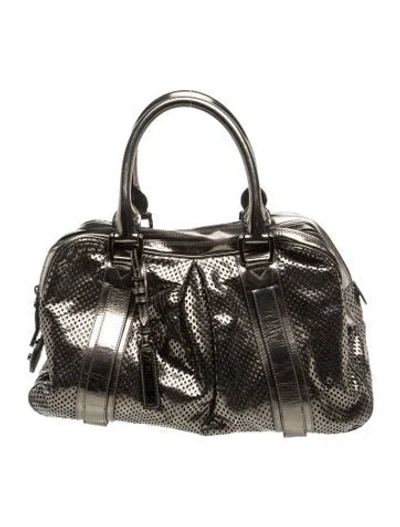 Pre-owned Burberry Prorsum Leather Shoulder Bag In Silver