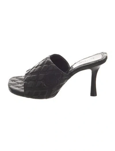 Pre-owned Burberry Prorsum Leather Slides In Black