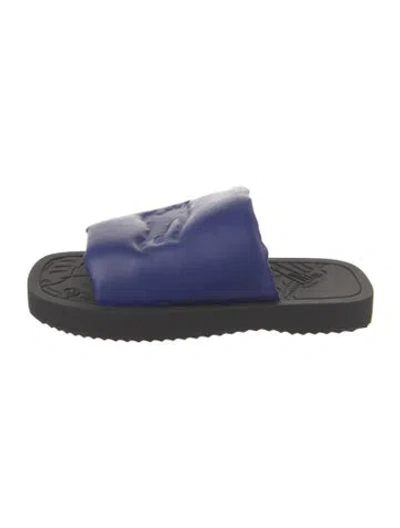 Pre-owned Burberry Prorsum Leather Slides In Blue