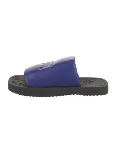 Pre-owned Burberry Prorsum Leather Slides In Blue