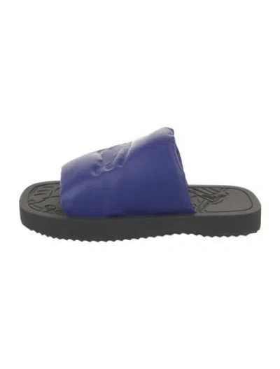 Pre-owned Burberry Prorsum Leather Slides In Blue