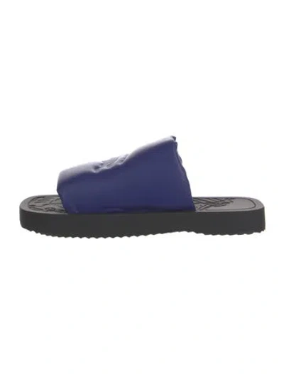 Pre-owned Burberry Prorsum Leather Slides In Blue