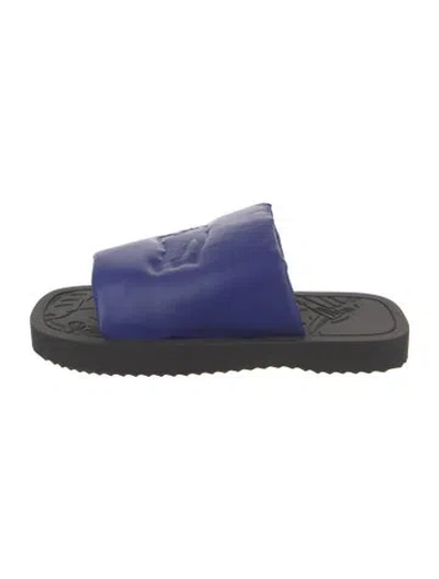 Pre-owned Burberry Prorsum Leather Slides In Blue