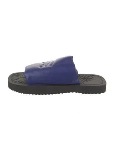 Pre-owned Burberry Prorsum Leather Slides In Blue
