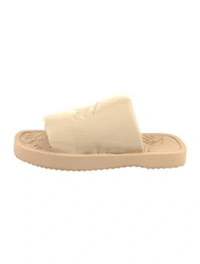 Pre-owned Burberry Prorsum Leather Slides In Neutral