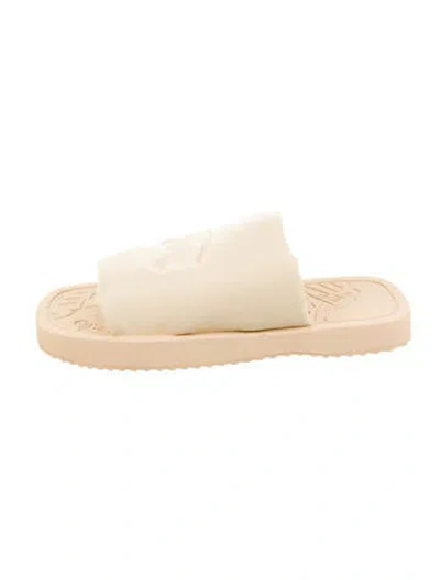 Pre-owned Burberry Prorsum Leather Slides In Neutral