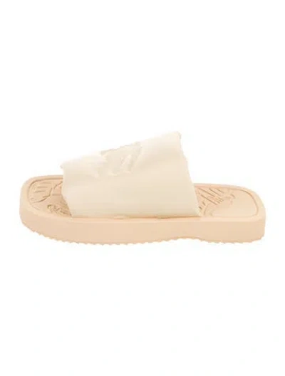 Pre-owned Burberry Prorsum Leather Slides In Neutral