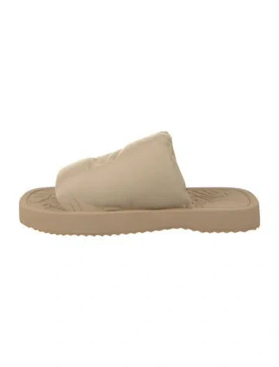 Pre-owned Burberry Prorsum Leather Slides In Neutral