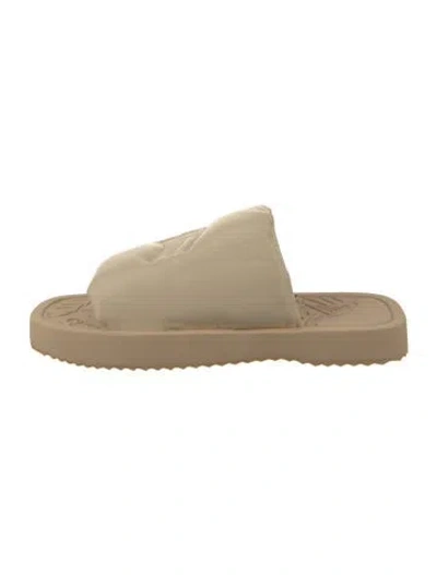 Pre-owned Burberry Prorsum Leather Slides In Neutral