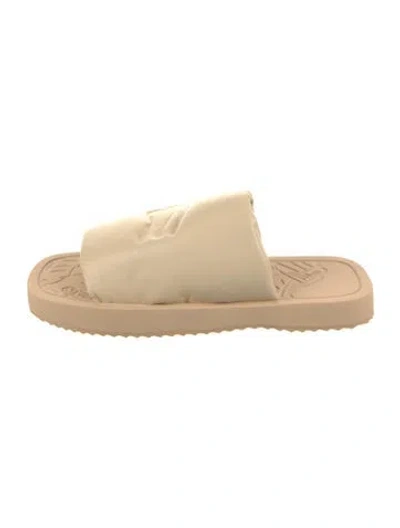 Pre-owned Burberry Prorsum Leather Slides In Neutral