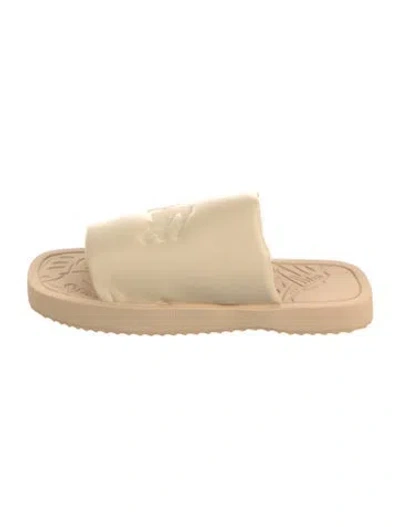 Pre-owned Burberry Prorsum Leather Slides In Neutral