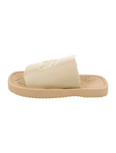 Pre-owned Burberry Prorsum Leather Slides In Neutral