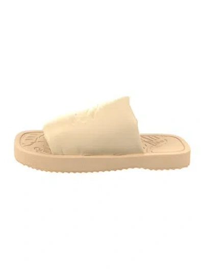 Pre-owned Burberry Prorsum Leather Slides In Neutral