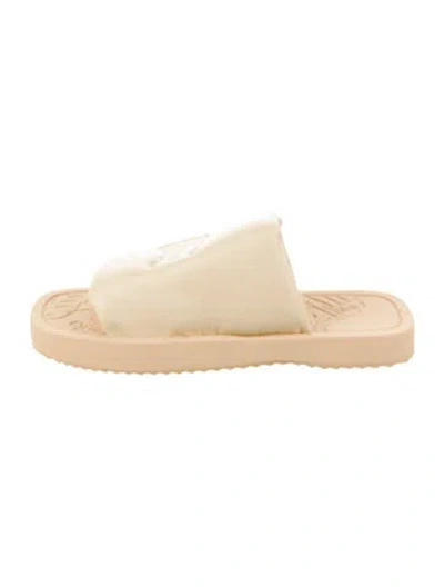 Pre-owned Burberry Prorsum Leather Slides In Neutral