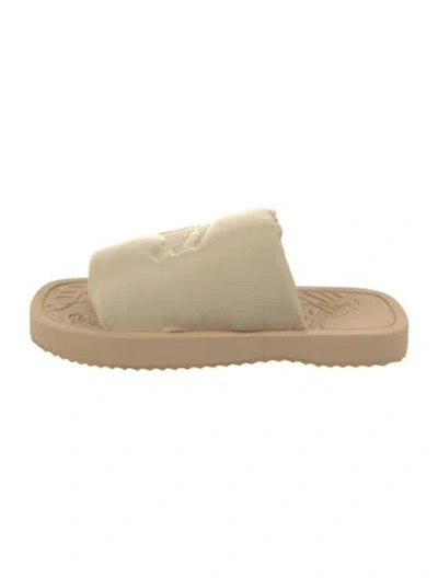 Pre-owned Burberry Prorsum Leather Slides In Neutral