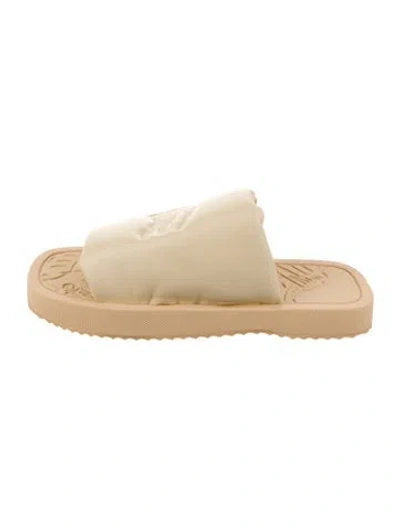 Pre-owned Burberry Prorsum Leather Slides In Neutral