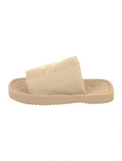 Pre-owned Burberry Prorsum Leather Slides In Neutral