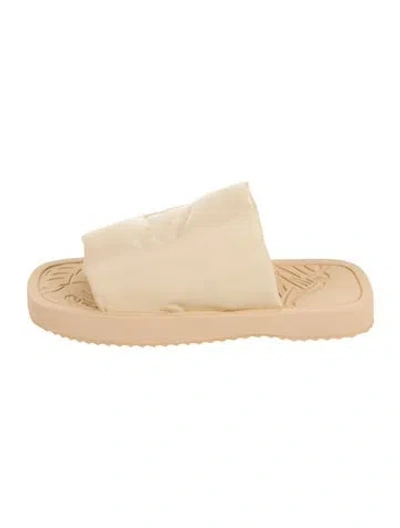 Pre-owned Burberry Prorsum Leather Slides In Neutral
