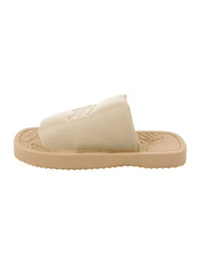 Pre-owned Burberry Prorsum Leather Slides In Neutral