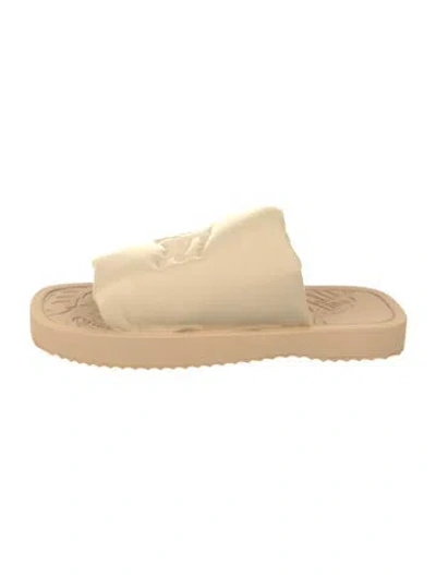 Pre-owned Burberry Prorsum Leather Slides In Neutral