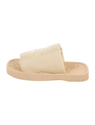 Pre-owned Burberry Prorsum Leather Slides In Neutral
