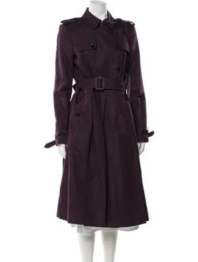 Pre-owned Burberry Prorsum Linen Trench Coat In Purple
