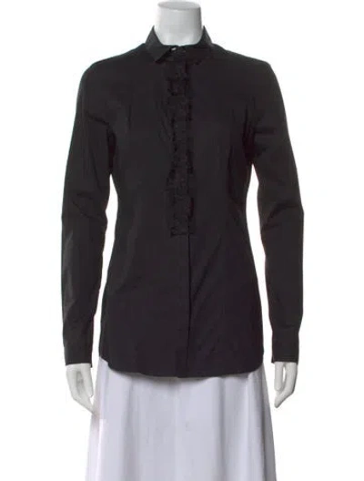 Pre-owned Burberry Prorsum Long Sleeve Blouse In Black