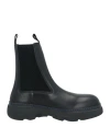 Burberry Prorsum Man Ankle Boots Black Size 8 Leather, Elastic Fibres In Black