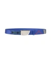 Burberry Prorsum Man Belt Bright Blue Size 39.5 Polyamide, Calfskin