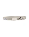 Burberry Prorsum Man Belt Light Grey Size 38 Polyamide, Calfskin In Gray