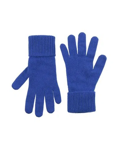 Burberry Prorsum Man Gloves Bright Blue Size M/l Cashmere, Polyamide