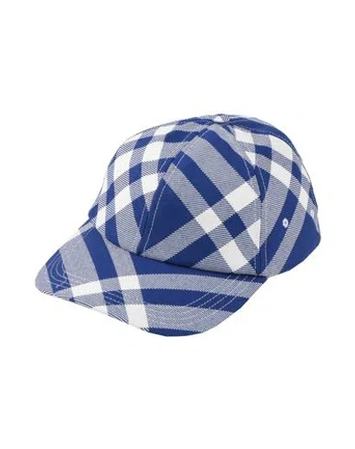 Burberry Prorsum Man Hat Bright Blue Size L Polyester, Wool
