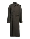 Burberry Prorsum Man Overcoat & Trench Coat Military Green Size 40 Wool, Elastane
