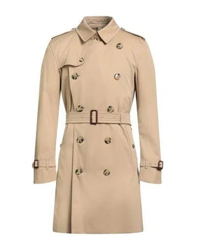 Burberry Prorsum Man Overcoat & Trench Coat Sand Size 40 Cotton In Neutral