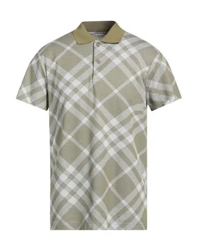 Burberry Prorsum Man Polo Shirt Sage Green Size Xl Cotton, Polyester, Elastane, Polyamide