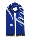 Burberry Prorsum Man Scarf Blue Size - Wool, Silk In Blue